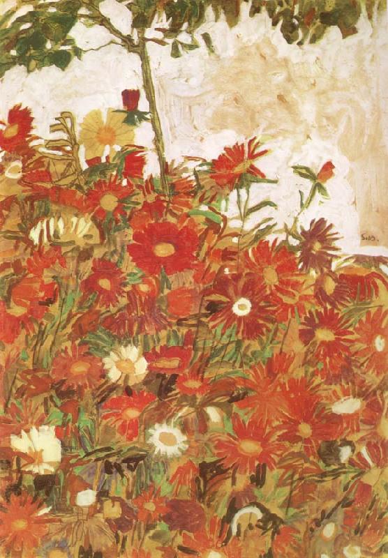 Egon Schiele Field of Flowers oil painting picture